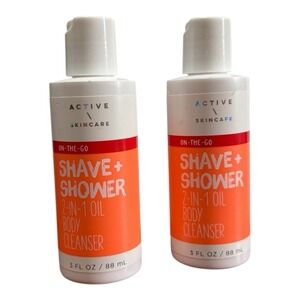 BATH & BODY WORKS SHAVE + SHOWER 2-in-1 Oil Body Cleanser Active Skincare 3oz X2